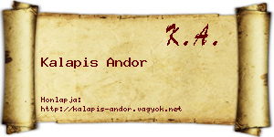 Kalapis Andor névjegykártya